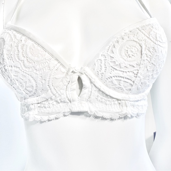 Aerie White Plunge Bra 32B Push Up Bra - Picture 11 of 17